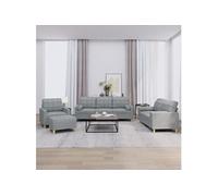vidaXL Ensemble de canapés 4 pcs coussins gris clair tissu3201266 Gris clair G