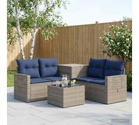 vidaXL Ensemble de Canapés 6 pc Gris et Bleu Marine