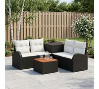 vidaXL Ensemble de canapés 6 pièces en rattan synthétique et acier – Beige et blanc crème