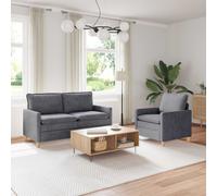 Ensemble de Canapés avec coussin 2 pc Polyester Canapé Moderne Fauteuil vidaXL v