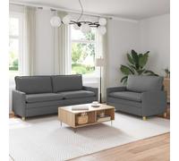 vidaXL Ensemble de Canapés 2 pc Noir Tissu
