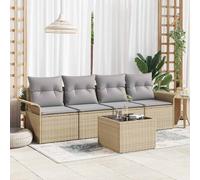 Ensemble de Canapés avec coussin avec oreiller 5 pc polyrotin Terrasse vidaXL vi