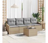 Ensemble de Canapés avec coussin avec oreiller 5 pc polyrotin vidaXL vidaXL