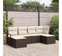 vidaXL Ensemble de canapés de jardin 6 pièces en rotin poly noir avec coussins