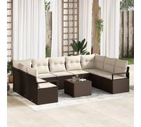 vidaXL Ensemble de canapés de jardin 10 pcs Gris Poly rotin
