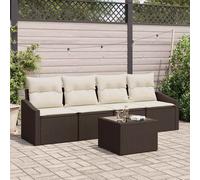Ensemble de Canapés avec coussin avec stockage 5 pcs polyrotin Banc en vidaXL vi