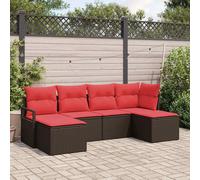 Ensemble de Canapés avec coussin avec stockage 6 pc polyrotin Patio vidaXL vidaX