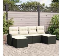 vidaXL Ensemble de canapés 6 pcs en polyrotin avec coussin et rangement