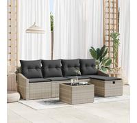 vidaXL Ensemble de canapé de jardin avec coussins 5 pcs Beige Poly Rattan