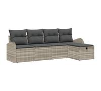 vidaXL Ensemble de canapés de jardin 6 pièces Gris polyrotin 234×117×85 cm avec coussins