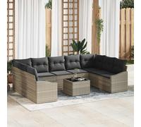 vidaXL Ensemble de canapés Canapé modulaire d’extérieur avec coussin polyrotin