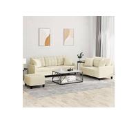 Ensemble de Canapés avec Coussins 3 pcs, Canapés avec Accoudoirs et Dossier, Ensemble de Meubles avec Repose-pied 3201394