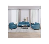 vidaXL Ensemble de Canapés avec Coussins 3 pcs, Canapés avec Accoudoirs Rembourrés, Ensemble de Meubles Salle de Séjour, Moderne, Bleu Velours