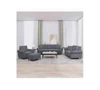 vidaXL Ensemble de canapés 4 pcs avec coussins – velours gris foncé