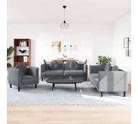 vidaXL Ensemble de canapés 2 pièces velours gris foncé avec coussins
