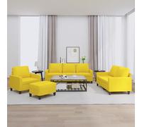Ensemble de Canapés avec Coussins Salle de Séjour 3 pcs Gris Clair Tissu vidaXL