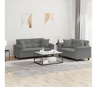 vidaXL 3-delige Loungeset met kussens microvezelstof donkergrijs3202322 Gris foncé G