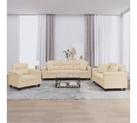 Ensemble de Canapés avec Coussins Salon 4 pcs Gris Clair Tissu Microfibre vidaXL