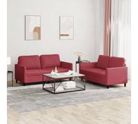 Canape droit vidaxl 2 places en simili-cuir rouge 77 x 140 x 80 cm rouge G