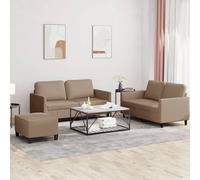 Ensemble de Canapés avec Coussins Sièges Salon 2 pcs Crème Similicuir vidaXL