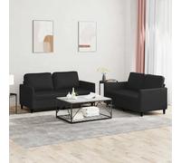 Ensemble de Canapés avec Coussins Sièges Salon 2 pcs Crème Similicuir vidaXL