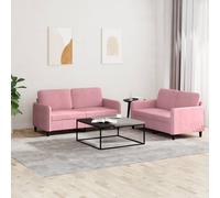 Ensemble de Canapés avec Coussins Sièges Salon 2 pcs Crème Velours vidaXL