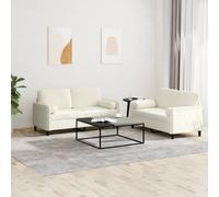 Ensemble de Canapés avec Coussins Sièges Salon 2 pcs Crème Velours vidaXL