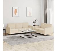 Ensemble de Canapés avec Coussins Sièges Salon 2 pcs Gris Clair Tissu vidaXL