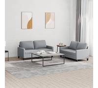 Ensemble de Canapés avec Coussins Sièges Salon 2 pcs Gris Clair Tissu vidaXL