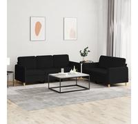 vidaXL Ensemble de canapés Sièges salon 2 pcs avec coussins tissu Jaune clair
