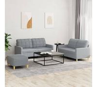 Ensemble de Canapés avec Coussins Sièges Salon 2 pcs Gris Foncé Tissu vidaXL
