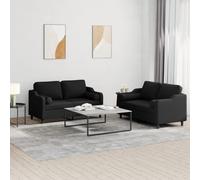 Ensemble de Canapés avec Coussins Sièges Salon 2 pcs Gris Foncé Tissu vidaXL