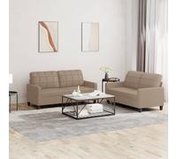 Ensemble de Canapés avec Coussins Sièges Salon 2 pcs Gris Similicuir vidaXL