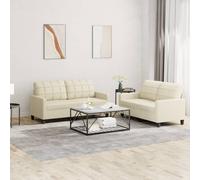 Ensemble de Canapés avec Coussins Sièges Salon 2 pcs Gris Similicuir vidaXL