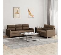 Ensemble de Canapés avec Coussins Sièges Salon 2 pcs Jaune Clair Tissu vidaXL