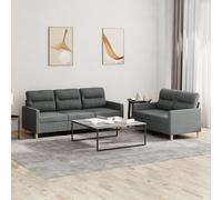 Ensemble de Canapés avec Coussins Sièges Salon 2 pcs Jaune Clair Tissu vidaXL