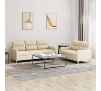Ensemble de Canapés avec Coussins Sièges Salon 2 pcs Jaune Clair Tissu vidaXL
