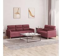 vidaXL Ensemble de canapés 2 pcs Sièges salon avec coussins Tissu Jaune clair