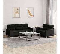 Ensemble de Canapés avec Coussins Sièges Salon 2 pcs Jaune Clair Tissu vidaXL