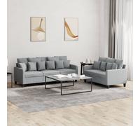 Ensemble de Canapés avec Coussins Sièges Salon 2 pcs Jaune Clair Tissu vidaXL