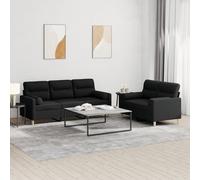 Ensemble de Canapés avec Coussins Sièges Salon 2 pcs Jaune Clair Tissu vidaXL