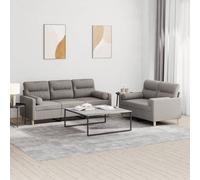 Ensemble de Canapés avec Coussins Sièges Salon 2 pcs Jaune Clair Tissu vidaXL