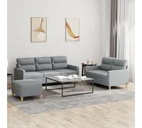 Ensemble de Canapés avec Coussins Sièges Salon 2 pcs Jaune Clair Tissu vidaXL