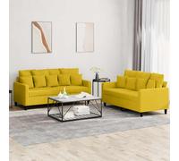 Ensemble de Canapés avec Coussins Sièges Salon 2 pcs Marron Velours vidaXL