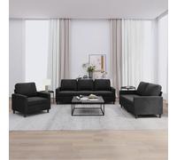 vidaXL Ensemble de canapés 3 pcs 3201481 – accoudoirs rembourrés, velours noir