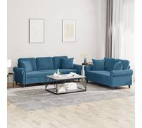 Ensemble de Canapés avec Coussins Sièges Salon 3 pcs Gris Foncé Velours vidaXL