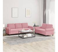 vidaXL 3-delige Loungeset met kussens fluweel roze3202283 Rose G