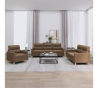 Ensemble de Canapés avec Coussins Sièges Salon 3 pcs Jaune Clair Tissu vidaXL