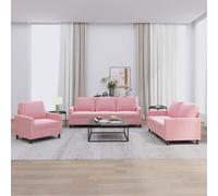 Ensemble de Canapés avec Coussins Sièges Salon 3 pcs Marron Velours vidaXL