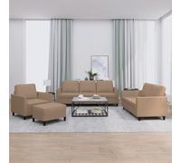 Ensemble de Canapés avec Coussins Sièges Salon 3 pcs Noir Similicuir vidaXL